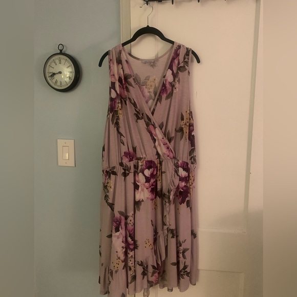 White Birch Lovely Lavender Floral Sleeveless Dress - Picture 1 of 13